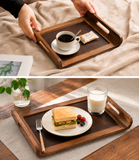 3Pcs Wooden Serving Tray Set with Handle, Multipurpose Wooden Serving Tray Set, Bamboo Style Wooden Serving Tray, Kitchen Serving Tray Set