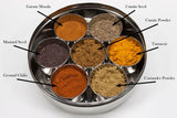 7 Grid Steel Spice Box With Spoon, Kitchen Household Masala Dabba, Stainless Steel Seasoning Box, Round Spice Jar with Transparent Lid, Multifunctional And Elegant Spice Box