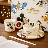 Disney Original Mickey Mouse 5-Piece Ceramic Dinnerware Set | Kids Plate, Bowl, Cup & Spoon Gift Set