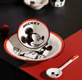 Disney Original Mickey Mouse 5-Piece Ceramic Dinnerware Set | Kids Plate, Bowl, Cup & Spoon Gift Set