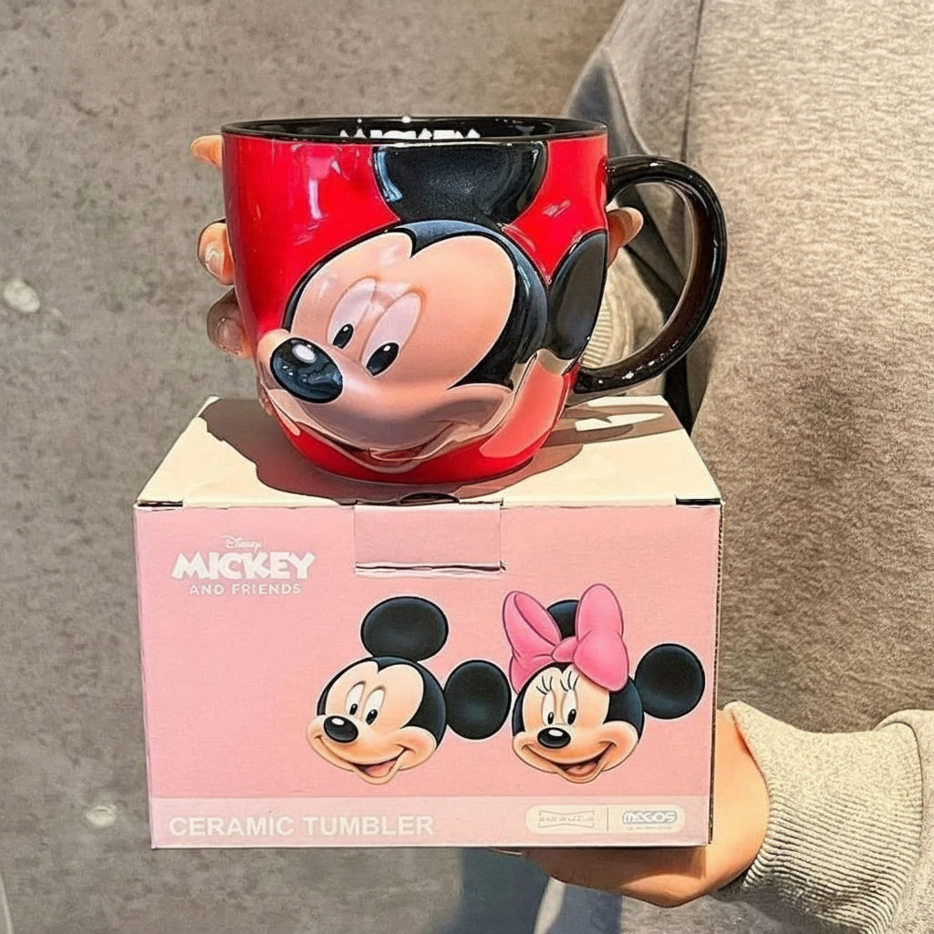 Disney Original 3D Embossed Ceramic Coffee Mug 550ml | Mickey & Friends