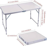 Adjustable Aluminum Folding Table, Lightweight Foldable Work Desk, Portable Indoor & Outdoor Utility Table, Foldable Picnic And Camping Table, Space Saving Folding Table
