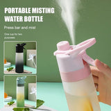Spray Water Bottle, 700ml Fashion Cute Drinking Cup, Large Capacity Misting Water Bottle, Gradient Drinkware Travel Bottle, Outdoor Sport Fitness Water Cup