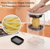 Manual Press Vegetable Cutter with Storage Box, Press Down Vegetable Cutter with Container, Multi Purpose Vegetable Slicer And Dicer, All in One Fruit And Vegetable Cutter