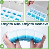 Stackable Silicone Ice Cube Tray with Lid, Ice Cube Tray with Protective Lid, Reusable Ice Cube Making Tray