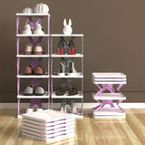 Plastic Portable Folding Shoe Rack, Multi Layer Foldable Storage Rack, Doorway Wall Corner Rack