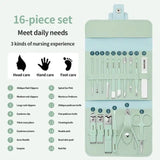 Set Of 16 Nail Clipper, Stainless Steel Manicure Kit With Folding Bag, Professional Pedicure  Beauty Tools Set, Cuticle Trimmer Manicure Scissors Nail Care Ingrown Toenail Removal Clippers, Foot Care Tool Nail Clippers Kit