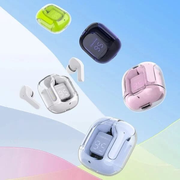 Transparent Wireless Earbuds, Air 31 TWS Earphone, Digital Wireless Bluetooth Earphones, Stereo Ring Headset With Built-in Charging Compartment, Waterproof In Ear Touch Control Earplug, In Ear Headsets with Built-in Mic