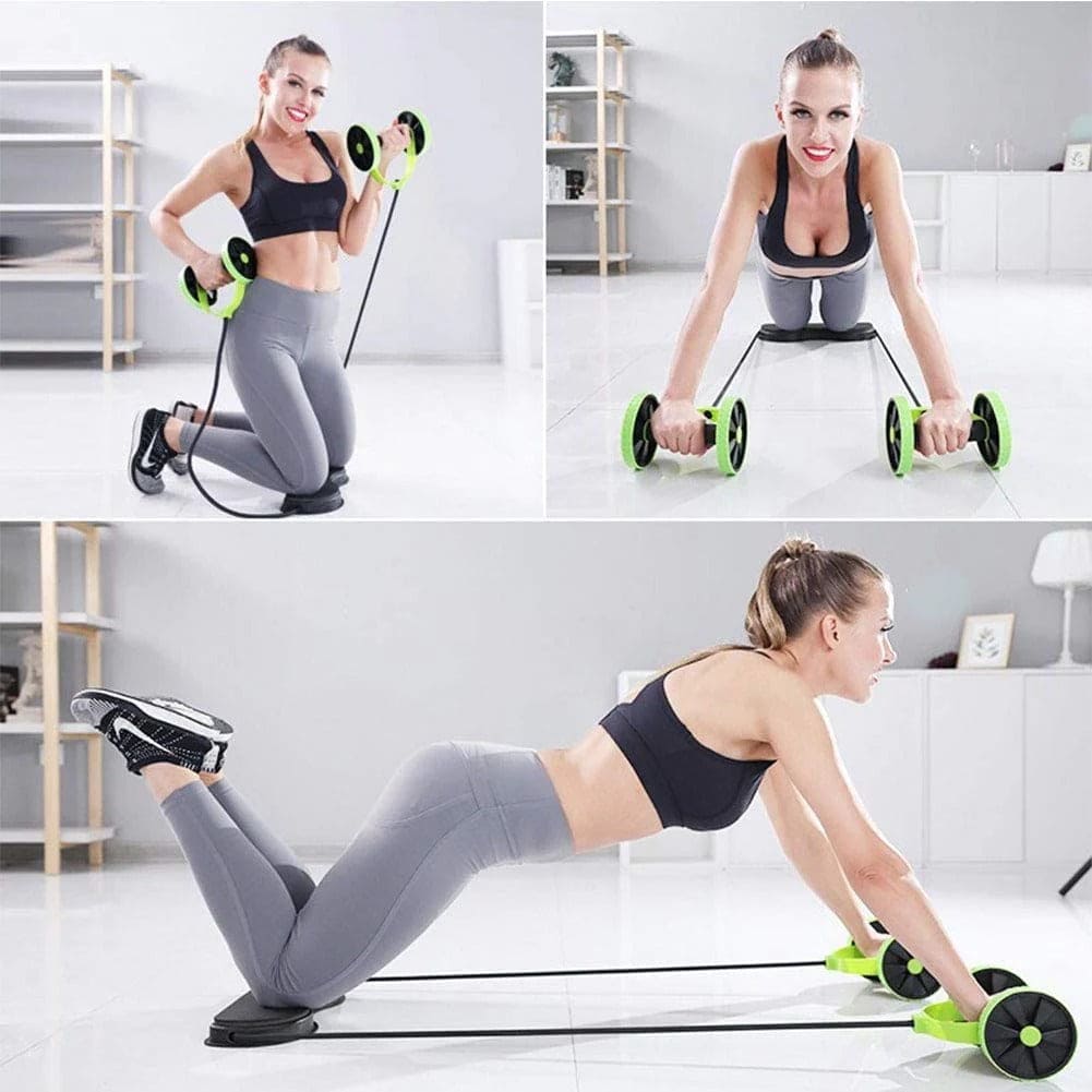 Multifunctional AB Wheel Roller, Core Abdominal Exercise, Multifunctional Home Gym Workout Equipment, Muscle Exercise Fitness Equipment, Pull Rope Resistance Bands Slimming Device, Stretch Elasticity Abdomen Waist Slimming Trainer