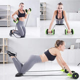 Multifunctional AB Wheel Roller, Core Abdominal Exercise, Multifunctional Home Gym Workout Equipment, Muscle Exercise Fitness Equipment, Pull Rope Resistance Bands Slimming Device, Stretch Elasticity Abdomen Waist Slimming Trainer