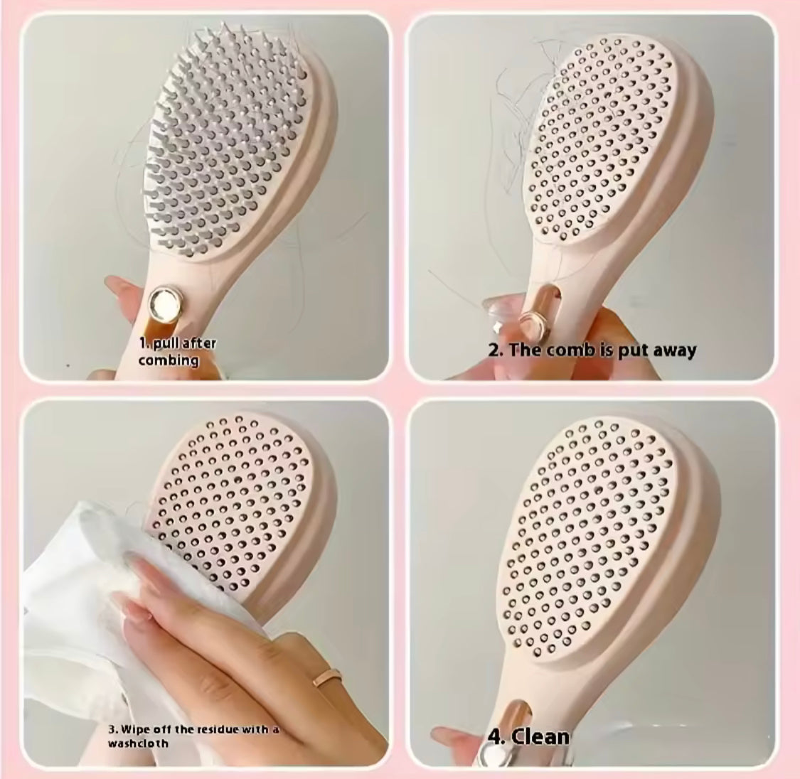 Telescopic Magic Comb, Hair Comb Magic Hair Brush, Self Cleaning Scalp Massage Comb, Women Salon Styling Tool
