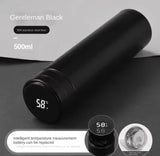 500ML LED Temperature Display Bottle, Stainless Steel Intellective Thermos with Double Bottom, Smart Vacuum Insulated Water Bottle