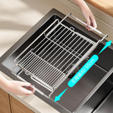Stainless Steel Expandable Dish Drainer, Over The Sink Dish Drying Rack, Kitchen Storage Organizer, Countertop Space Saving Dish Rack