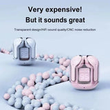 Transparent Wireless Earbuds, Air 31 TWS Earphone, Digital Wireless Bluetooth Earphones, Stereo Ring Headset With Built-in Charging Compartment, Waterproof In Ear Touch Control Earplug, In Ear Headsets with Built-in Mic