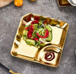 Stainless Steel Dumpling Plate With Dipping Saucer, Two Compartment Serving Platters, , Kitchen Gadgets
