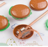 Hamburger Shape Double Hole Pencil Sharpener, Kids School Cute Stationery, Creative Cartoon Mini Sharpener