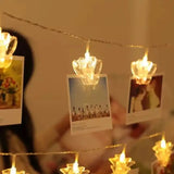 10 Pcs Led Photo Clip String Lights, Outdoor Heart-Shaped Fairy Lights, Curtain String Light Heart Shaped LED String Lights