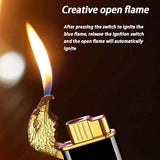 Eagle Head Double Flame Lighter, Metal Torch Turbo Double Fire Lighter, Kitchen Outdoor Portable Barbecue Camping Cigar Lighter, Windproof inflatable Lighter, Refillable Windproof Straight Flame Lighter