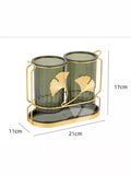 Acrylic Cutlery Holder With Drain Plate, Double Barrel Chopsticks Storage Holder, Kitchen Cutlery Storage Rack
