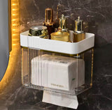 Punch Free Toilet Paper Holder, Paper Towel Bathroom Organizer, Hand Wiping Tissue Dispenser, Toilet Tissue Rack