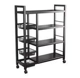 Multilayer Storage Rolling Cart, Moveable Kitchen Storage Rack With Baskets, Multifunctional Kitchen Organizer