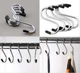 5pcs S Shaped Steel Hooks Set, Towels Hook Set, Shower Curtain Hook Rings, Kitchen Table Cloth Hanging Hook Set