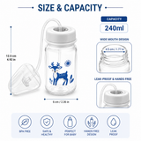 Hands Free Baby Feeding Bottle, Anti Colic BPA Free Nursing Bottle with Silicone Tube, Self Feeding Baby Milk Bottle
