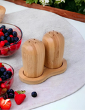 Wooden Salt And Paper Set With Base, Condiment Grinding Tool Kitchen Gadget, Adjustable Coarseness Shaker, Durable Spice Grinder