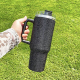 1200ML New Rhinestones Design Tumbler, Shinny Stones Design Travel Mug, Stainless Steel Tumbler For Women, New Design Tumbler With Stainless Steel Straw