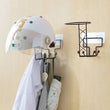 Iron Helmet Holder, Wall Mounted Hook Hanger, Clothing Hanging Hangers, Hat Cap Coat Keys Rack, Display Holder Hook Stand Rack, Multifunctional Non-marking Paste Rack, Wall Mounted Hanger Hat Organizer