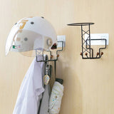 Iron Helmet Holder, Wall Mounted Hook Hanger, Clothing Hanging Hangers, Hat Cap Coat Keys Rack, Display Holder Hook Stand Rack, Multifunctional Non-marking Paste Rack, Wall Mounted Hanger Hat Organizer