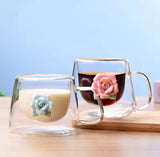 250ml Double Wall Glass Coffee Mug, Bow Design Transparent Mug, Heat Resistant Espresso Cup