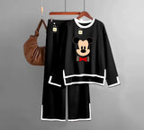 Women Nightwear Suit With Trouser, Comfy Casual Round Neck Suit, Printed Night Suit With Trouser