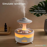 Rain Drop Mushroom Humidifier, Timing Colorful Night Light Essential Oil Diffuser, Ultrasonic RC Atomization Air Freshener, Relax Cloud Rain Diffuser, Airwall Air Humidifier, 300ml Humidifier with Timing Function for Home Office