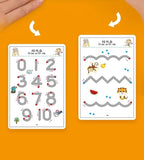 Level 4 Magical Tracing Book, Children 32 Pages Tracing Work Book, Reusable Magic Practice Copybook for Kids with Drawing Pens and Eraser, Kids Brain Development Training Book Children Drawing Education Stationary