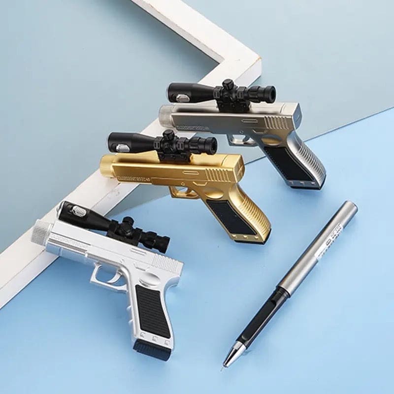 Pistol Shape Gel Pen,  Creative Gun Shape Gel Pen Light, ED Weapon Gel Pen, Refill Pen, Stationery School Supplies, Gun Toy Gel Pen, Sniper Rifle Gel Pen for School Student Writing Kids