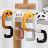 Cartoon Shape Portable Bag Hook, Bracket Punch Free Hooks, Weight Bearing Desktop Hooks, Foldable Cartoon Animal Hooks