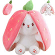 Reversible Bunny Plush – Strawberry & Carrot Soft Stuffed Toy