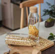 Transparent Glass Nut Storage Jar, Glass Jar Bottle With Wood Cap, Coffee Beans Storage Bottle
