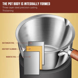 Stainless Steel Oil Splash Pot, Wooden Handle Mini Sauce Pan, Kitchen Cooking Seasoning Dripping Sauce Pan, Household Small Milk Pan, Multipurpose Home Kitchen Small Cooking Pot Butter Melting Pot