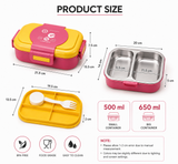 Portable Stainless Steel Food Storage Lunch Box, Healthy Meal Bento Box with Cutlery, Multi Compartment Kids School Lunch Box, Insulated Food Storage