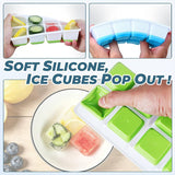 Stackable Silicone Ice Cube Tray with Lid, Ice Cube Tray with Protective Lid, Reusable Ice Cube Making Tray
