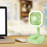 Diagonal Foldable Fan, Multipurpose Mini Table Fan, Personal Cooling Fan with Night Light, 2 In 1 Summer Silent Cool Fan, Usb Rechargeable Portable Fan With Led Night