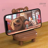 Animal Mirror Mobile Holder, Mini Cartoon Desktop Mobile Phone Holder, Cute Pet Lazy Person Mobile Stand, Portable Animal Chair Phone Bracket, Decorative Phone Holder