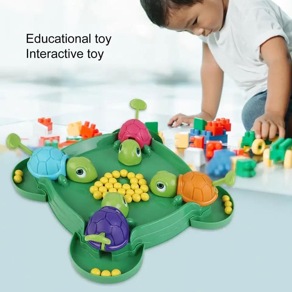 Hungry Turtle Board Toy, Turtle Snatching Bean Ball Table Game, Kids Desktop Competitive Game, Multiplayer Competitive Race Toy, Children's Little Turtle Eating Beans Toy, Creative Launchers Game