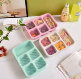 5 Compartment Lunch Box With Transparent Lid, Heat Resistant Leak Proof Fruit Box, Durable Bento Lunch Box, Meal Prep Organizer
