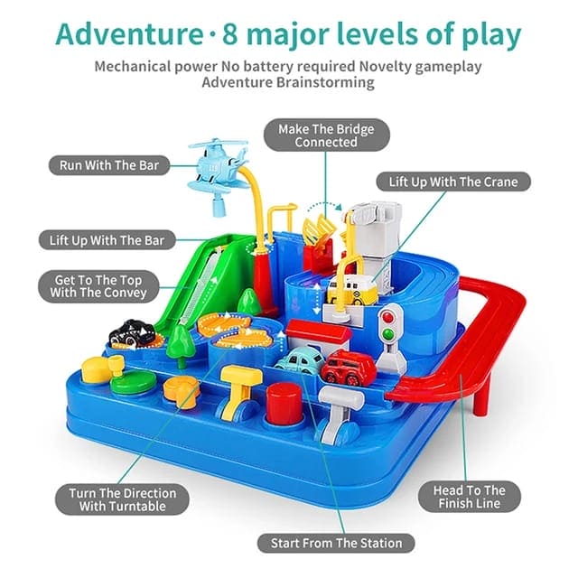 Car Racing Track Toy, Car Rescue Adventure Rail Track Toy, Brain Racing Educative Interactive Table Game, City Rescue Preschool Toy Vehicle, 3 To 6 City Car Racing Puzzle Toy, Preschool Educational Car Games Gift Toys