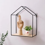 Iron House Wall Shelf, Floating Shelves Organizer, Multi-use Metal Wall Storage Shelf for Home