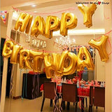 Happy Birthday Foil Balloons, Gold/ Silver HBD Foil Letters, Happy Birthday Balloon Bunting