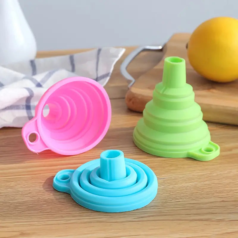 Flexible Silicone Foldable Kitchen Funnel, Liquid Oil Hopper Tool Kitchen Funnels for Bottle Liquid Transfer